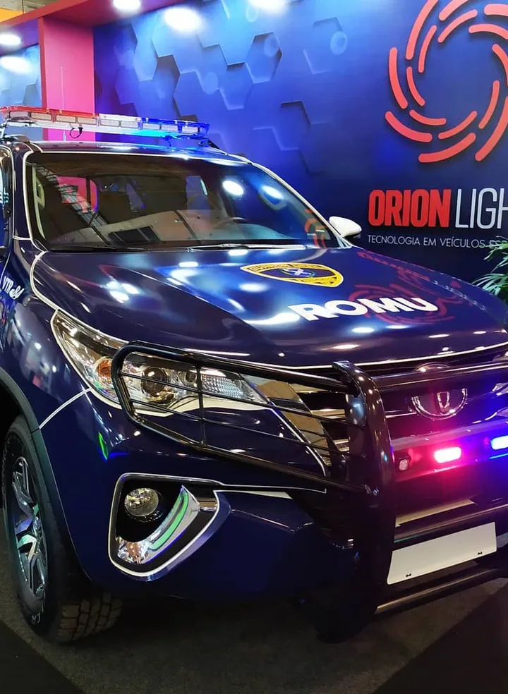 SUV da ROMU com barra sinalizadora e quebra-mato preparada pela Orion Eleven